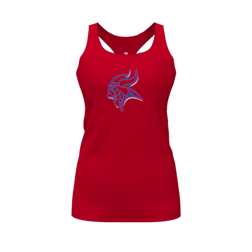 [FT0TRBRD-FYS-LOGO1] Decker Racerback Tank Top (Female Youth S, Red, Logo 1)