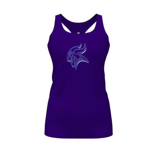 [FT0TRBPP-FYS-LOGO1] Decker Racerback Tank Top (Female Youth S, Purple, Logo 1)
