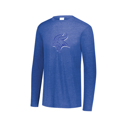 [FTLCUBRY-AXS-LOGO1] Decker Men's Tri-Blend T-Shirt - Long Sleeve (Adult XS, Royal, Logo 1)