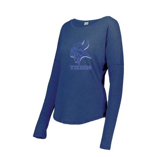 [FTLCUBRY-FAXS-LOGO3] Decker Women's Tri-Blend T-Shirt - Long Sleeve (Female Adult XS, Royal, Logo 3)